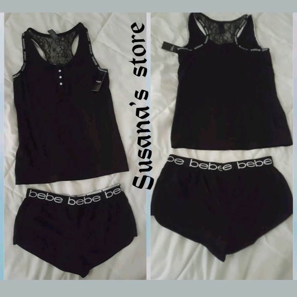 NWT BEBE SLEEPWEAR PAJAMA SET (2 PIECES TOP /Short - Picture 3 of 8